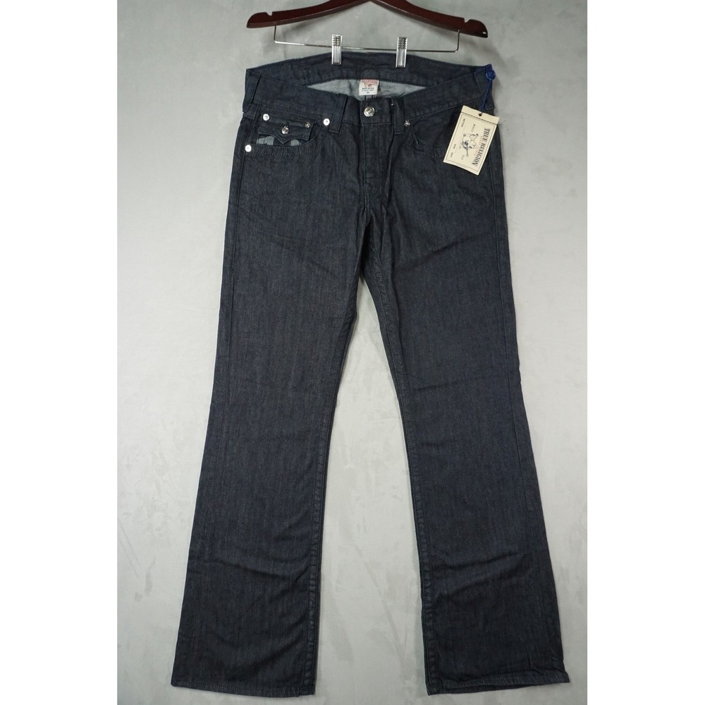 NWT True Religion Bootcut Jeans Mens 36x34 Dark Wash Made in USA Horseshoe Logo